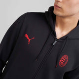 AC MILAN ESSENTIAL COLLECTION BLACK ZIPPED HOODIE