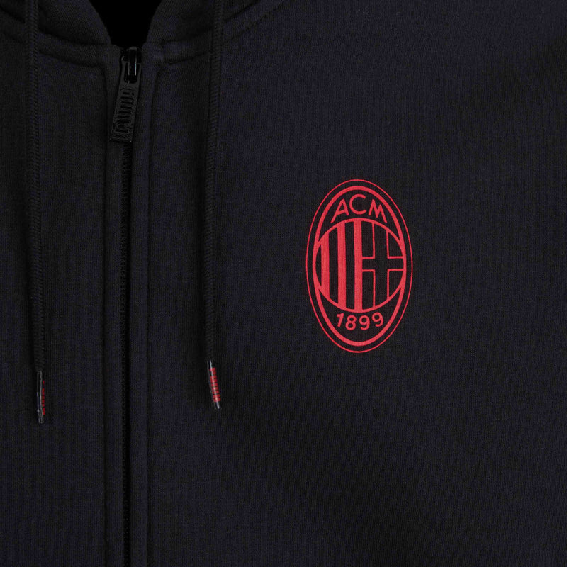 AC MILAN ESSENTIAL COLLECTION BLACK ZIPPED HOODIE
