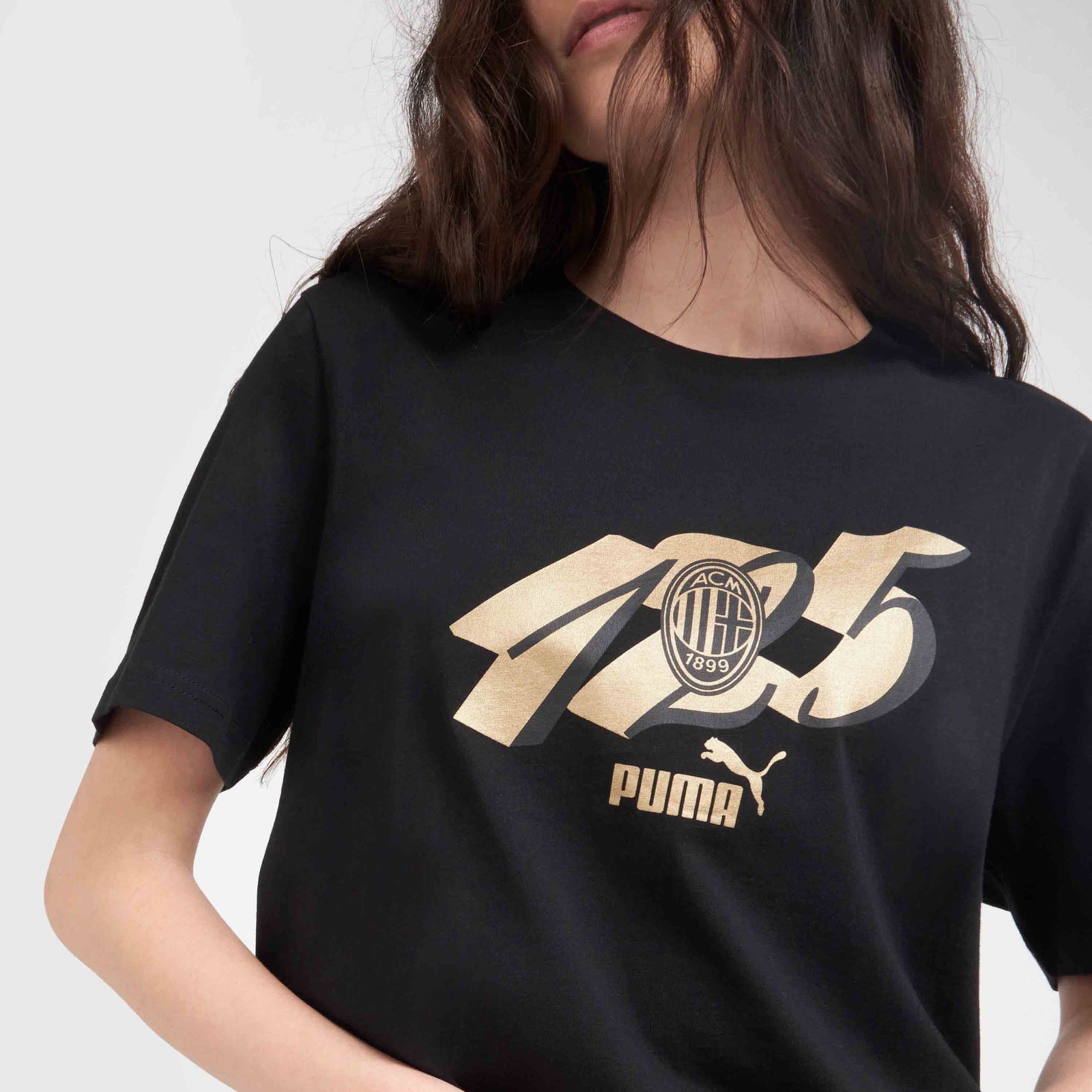 Tシャツ・カットソー RONRON MILKY WAY CROP T SHIRT BLACK RR25BST4291BK Black wide sleeved t-shirt - Plan C