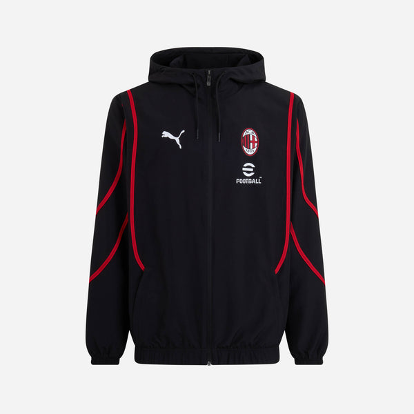 MILAN PREMATCH 2024/25 JACKET WITH ZIPPER AND HOOD