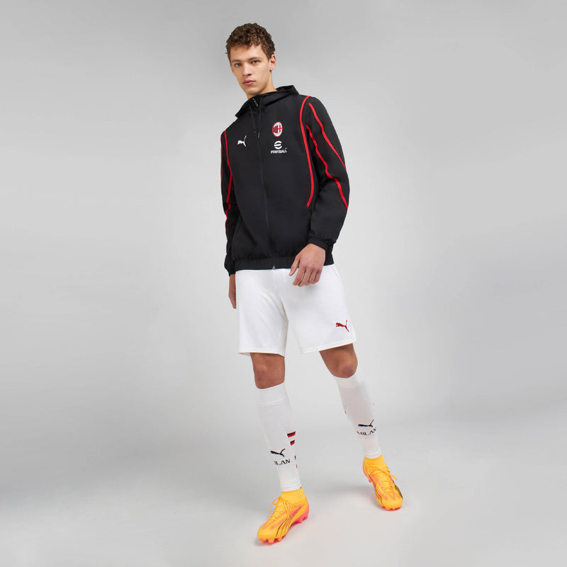 MILAN PREMATCH 2024/25 JACKET WITH ZIPPER AND HOOD