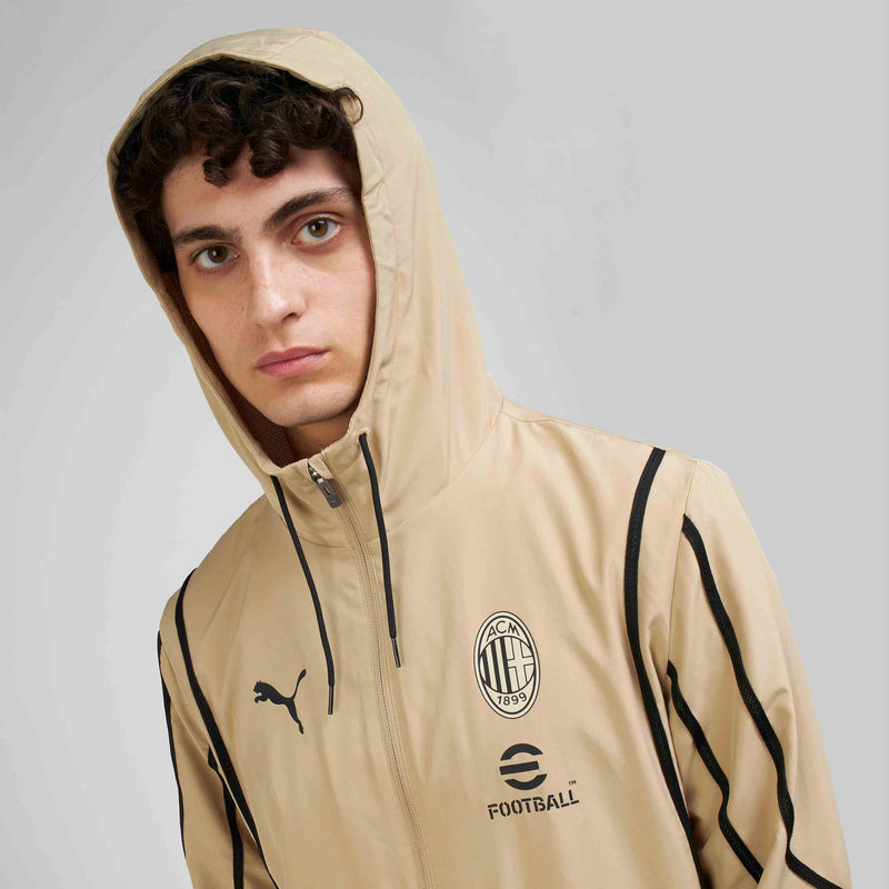 MILAN PREMATCH 2024/25 JACKET WITH ZIPPER AND HOOD