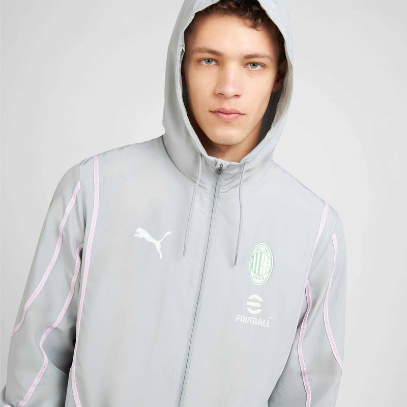 MILAN PREMATCH 2024/25 JACKET WITH ZIPPER AND HOOD