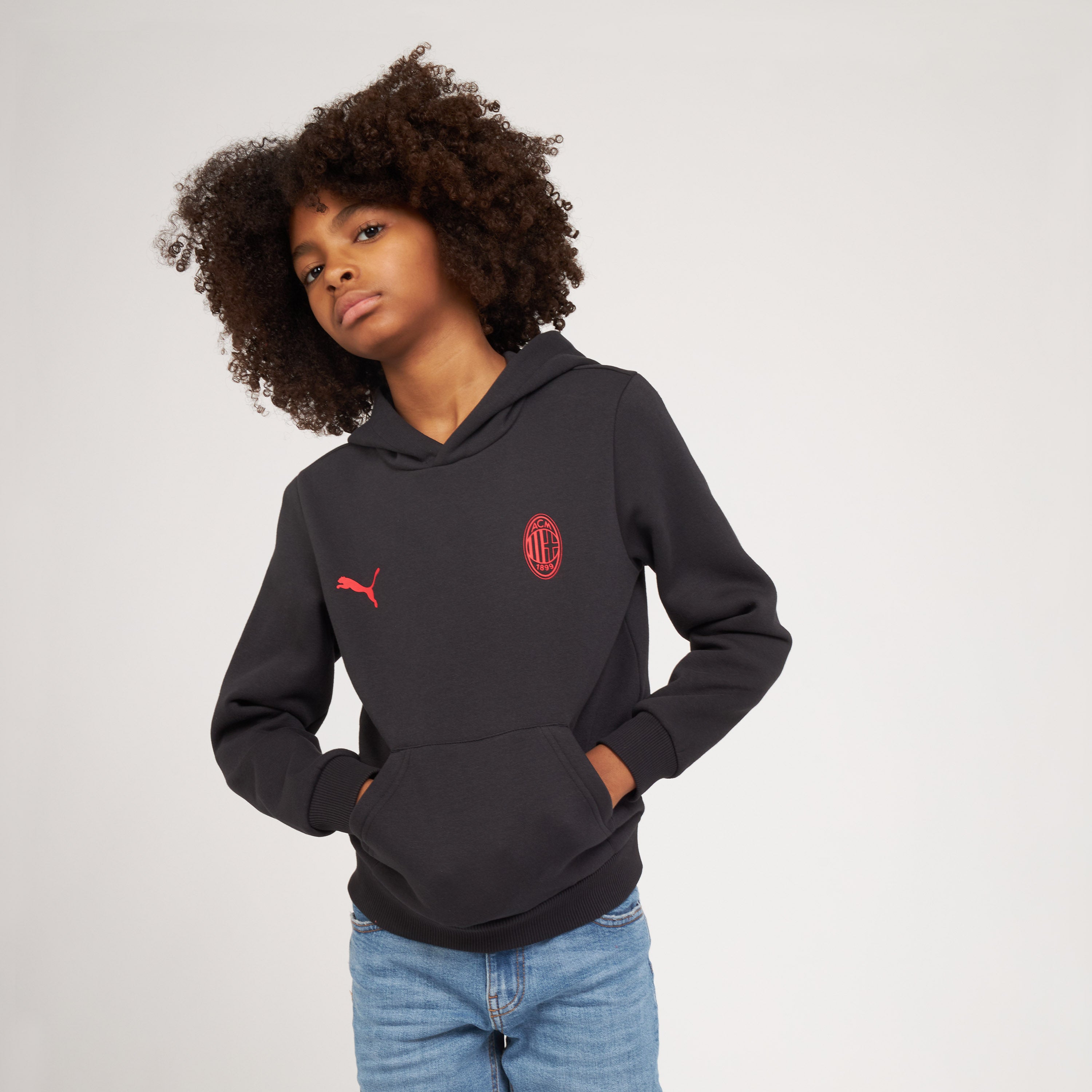 AC MILAN ESSENTIAL COLLECTION BLACK HOODIE KIDS