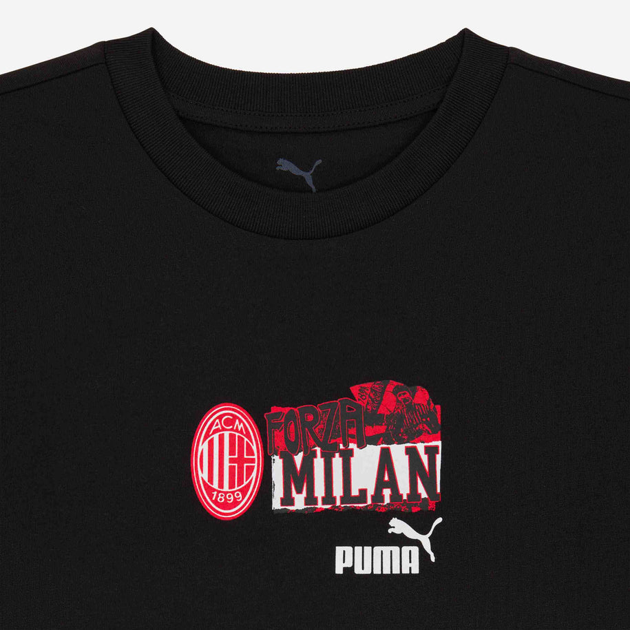 County of Milan T-shirt bambina crop stampa iconica nero