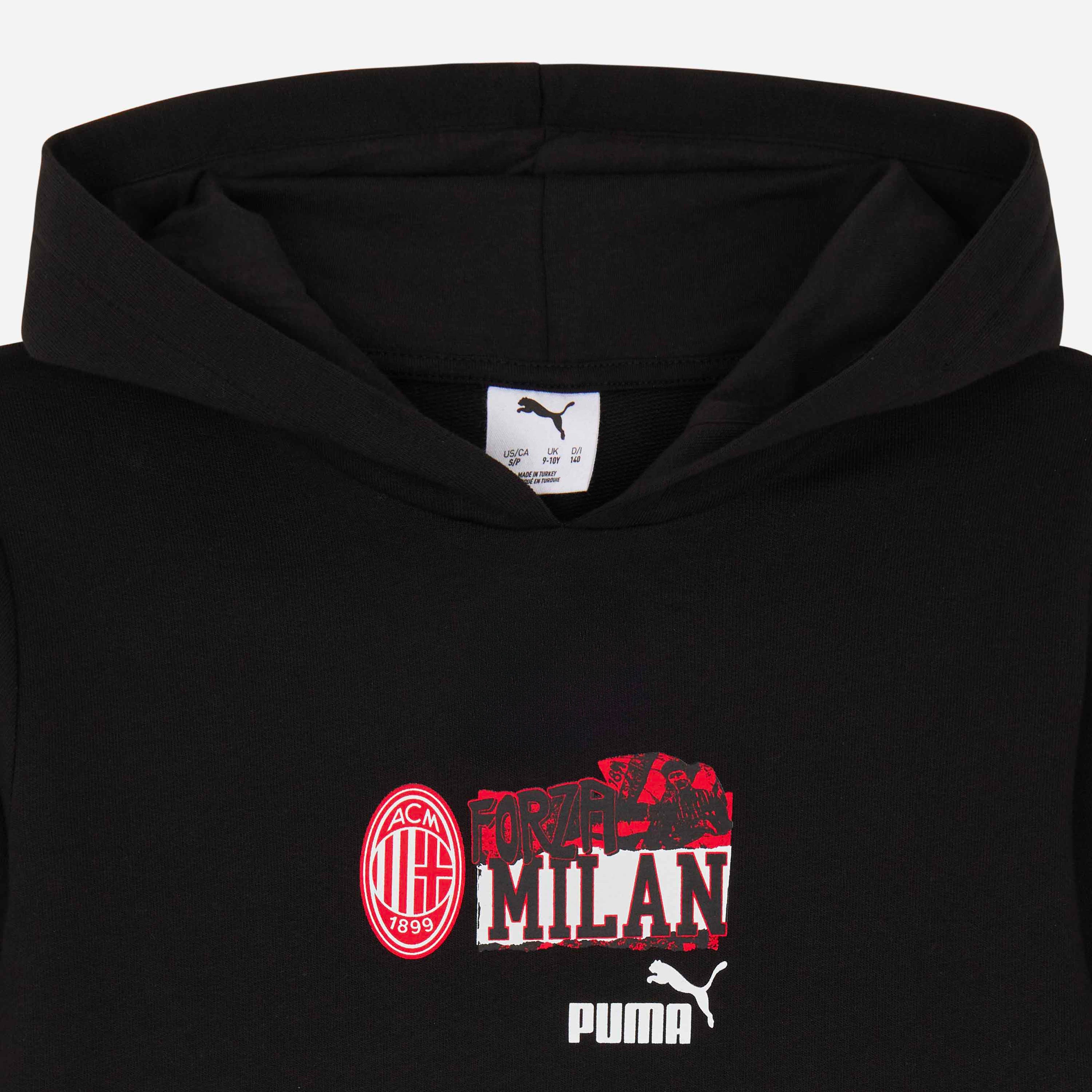 AC MILAN FOOTBALL NRGY BLACK KIDS' HOODIE