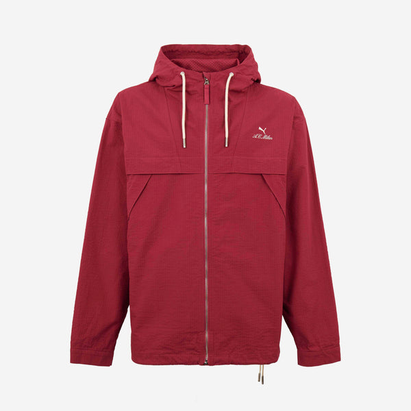 A.C. Milan ジップアップジャケット 黒/赤 MILAN PREMATCH 2023/24 JACKET WITH ZIPPER AND HOOD | AC