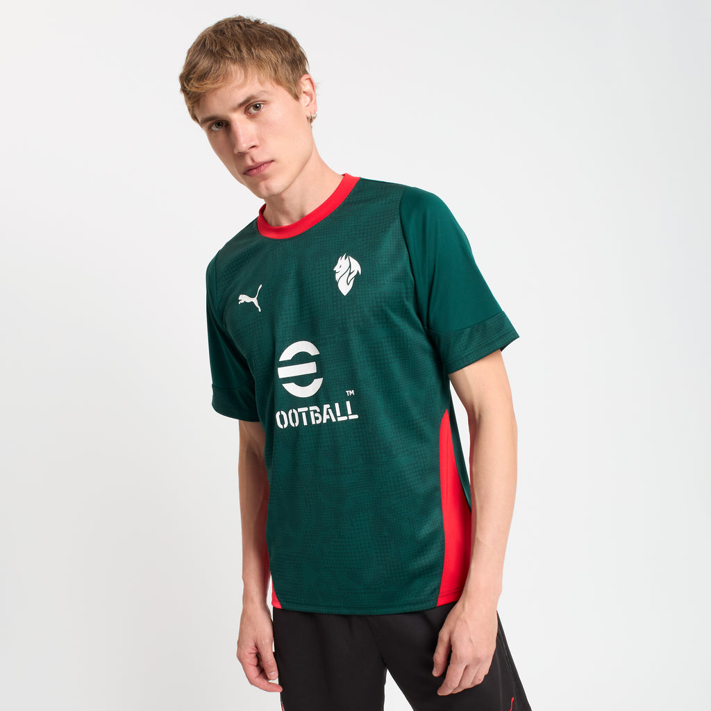 PUMA AC Milan Training Shirt 2025-2026 Red Black White PUMA AC Milan Training Shirt 2025-2026 Red Black White