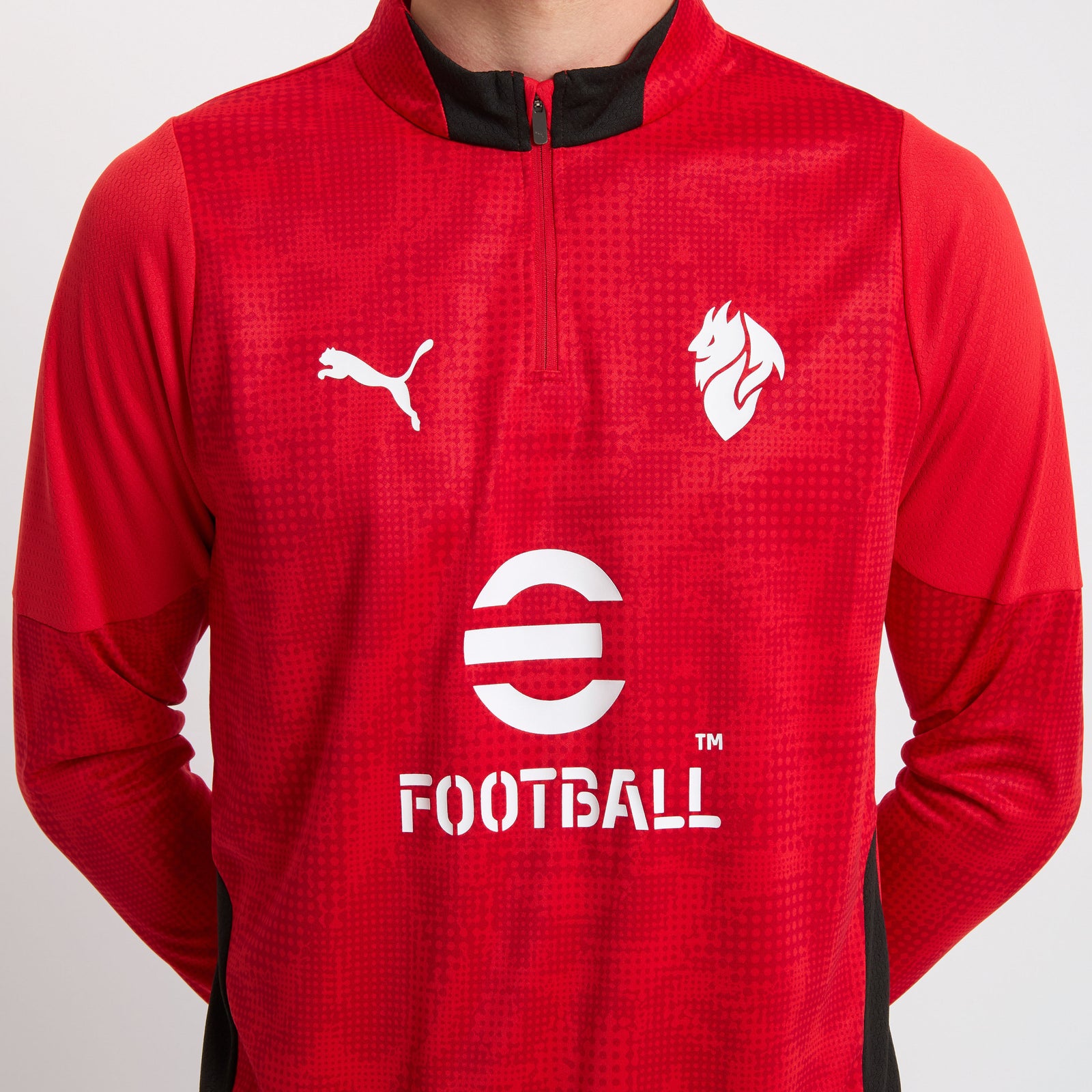 MILAN 1/4 ZIP LONG-SLEEVE TRAINING 2025/26 RED JERSEY | AC