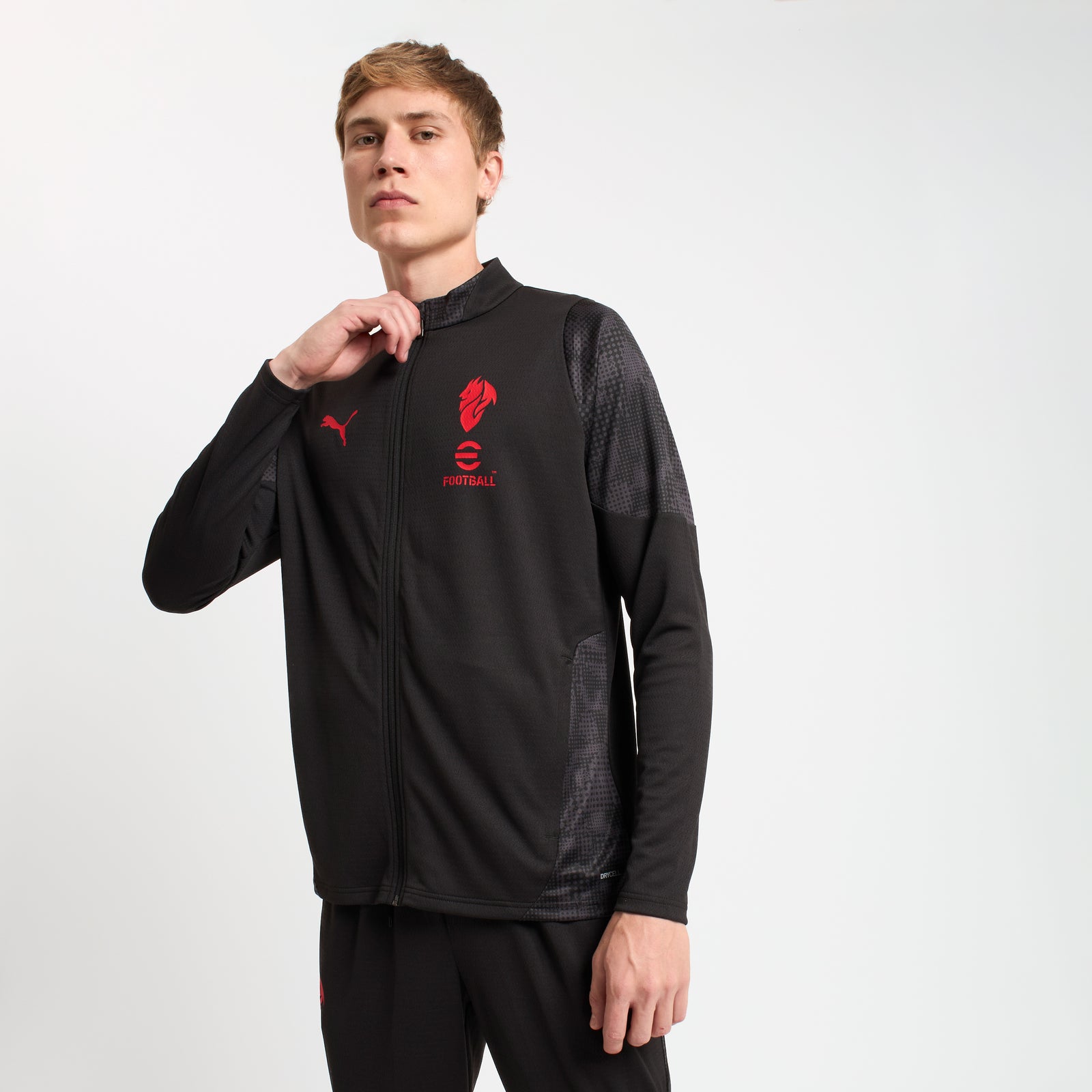 MILAN TRAINING 2025/26 BLACK JACKET WITH ZIPPER AND POCKETS | AC