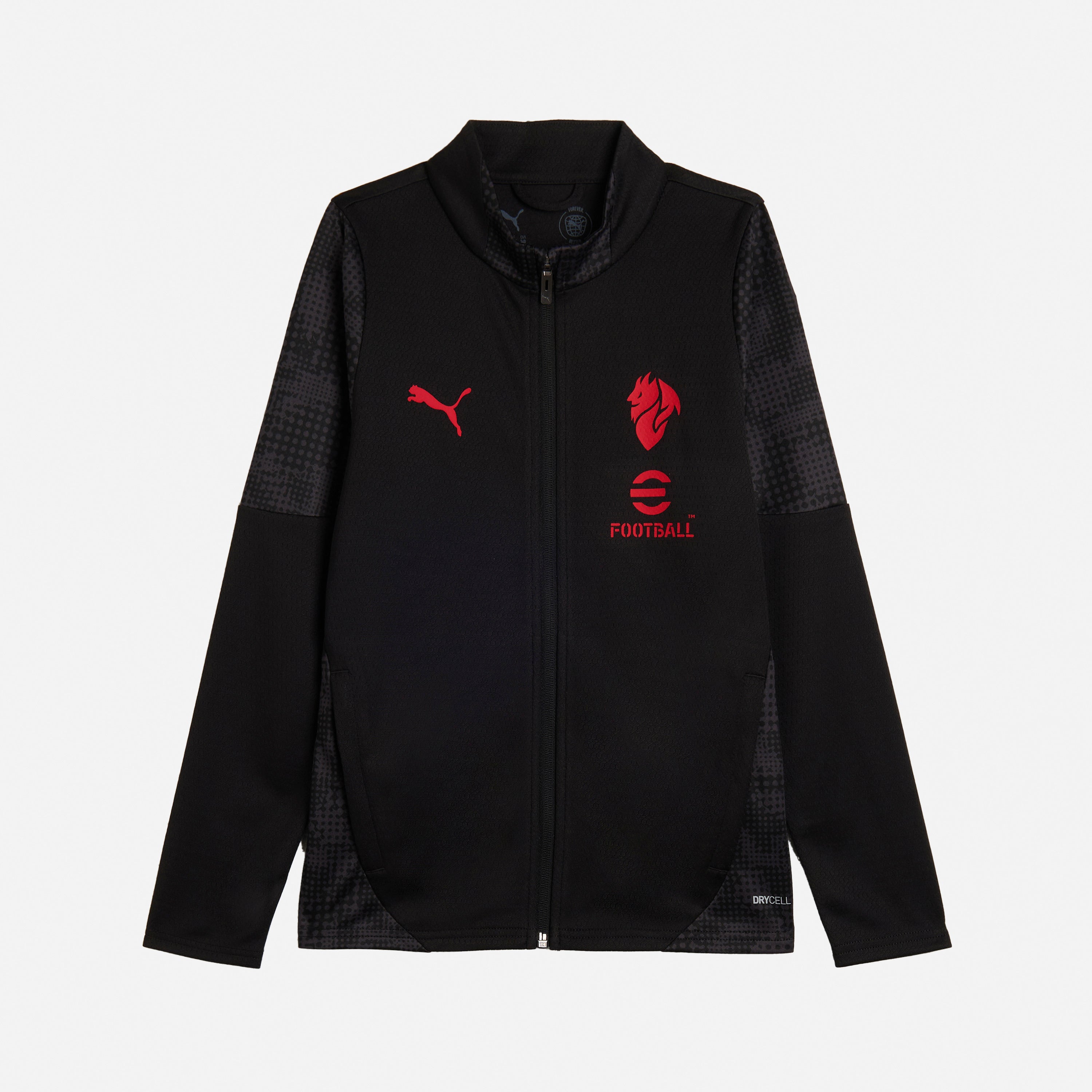 MILAN TRAINING 2025/26 KIDS' BLACK JACKET WITH ZIPPER AND POCKETS