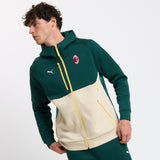 FELPA VERDE MILAN PUMATECH 2025/26 CON ZIP E CAPPUCCIO