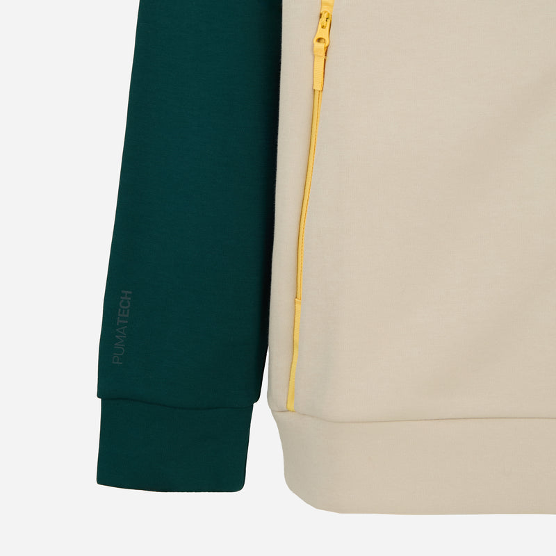FELPA VERDE MILAN PUMATECH 2025/26 CON ZIP E CAPPUCCIO