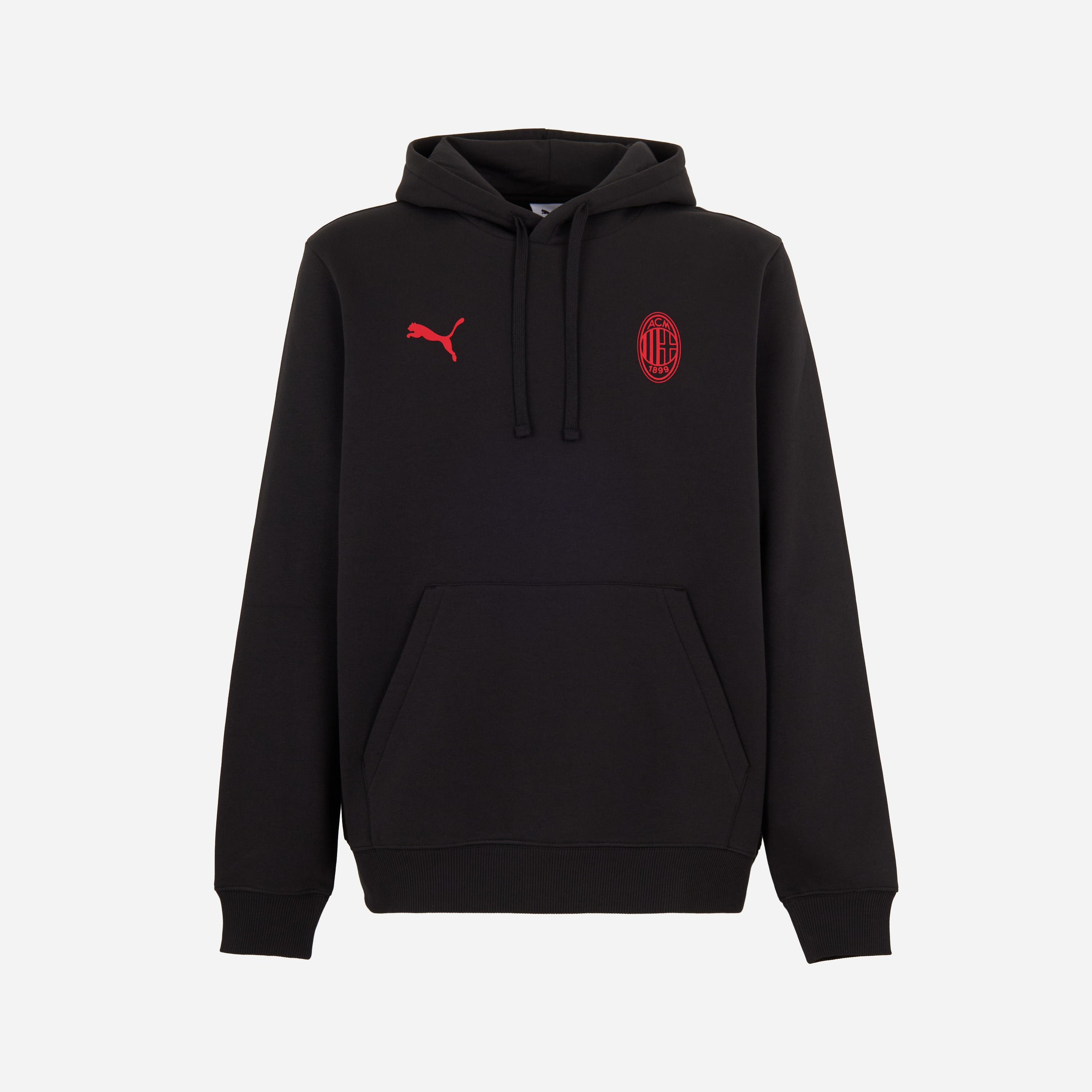 FELPA NERA CON CAPPUCCIO MILAN ESSENTIAL
