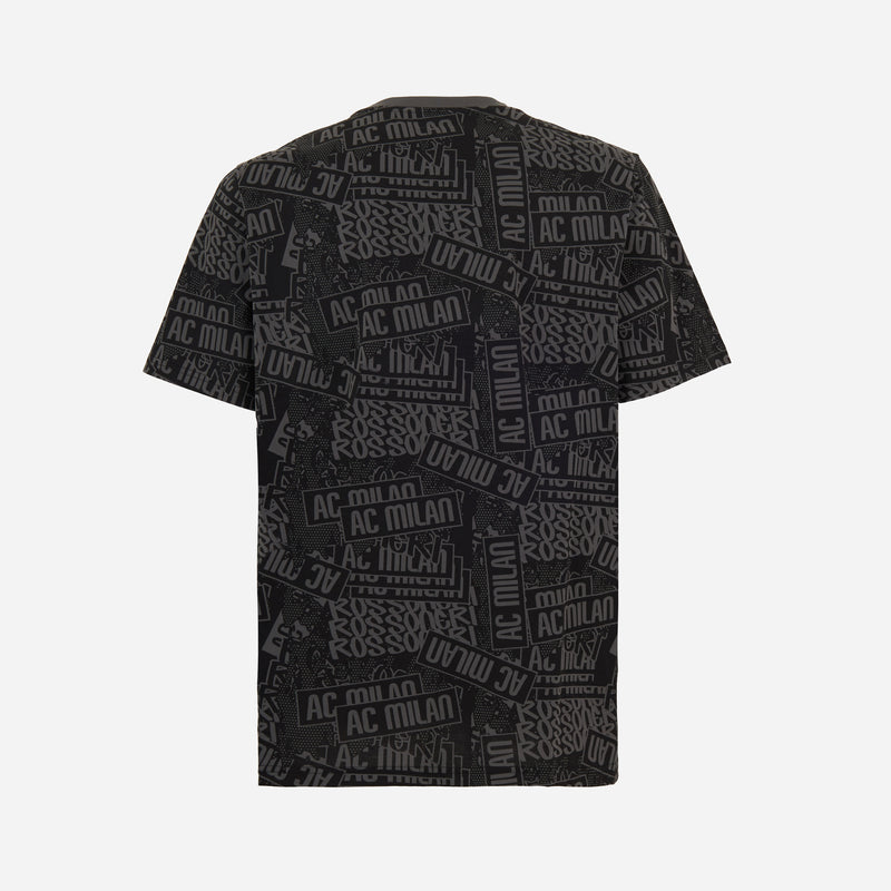 T-SHIRT NERA CON GRAFICA MILAN CULTURE