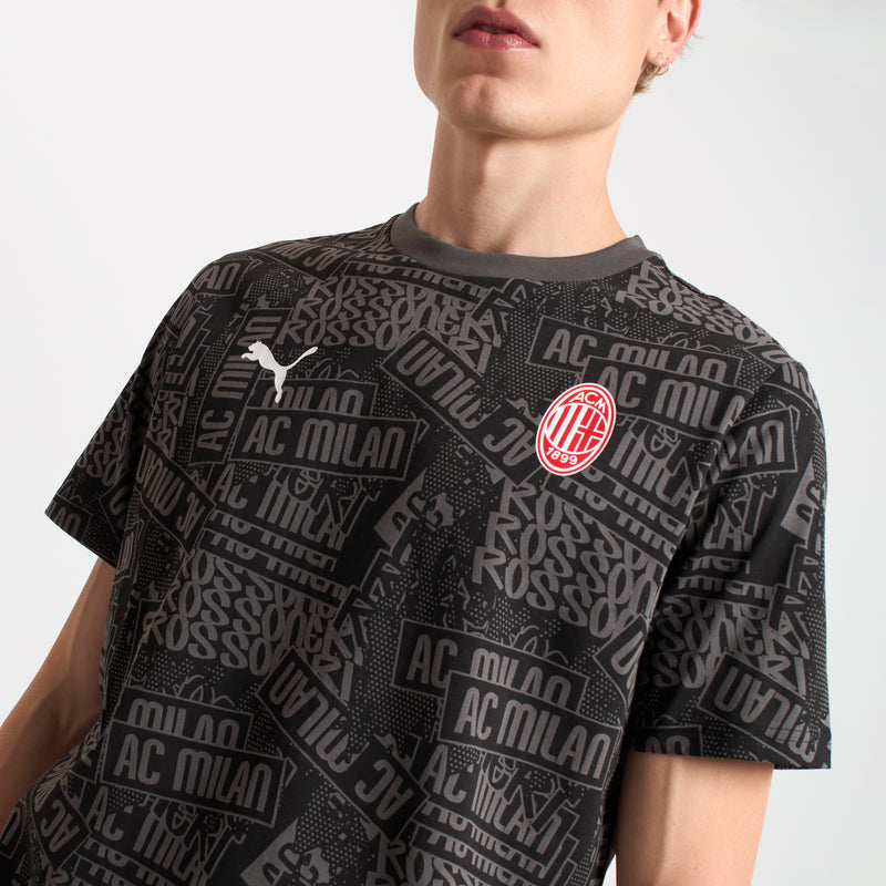 T-SHIRT NERA CON GRAFICA MILAN CULTURE