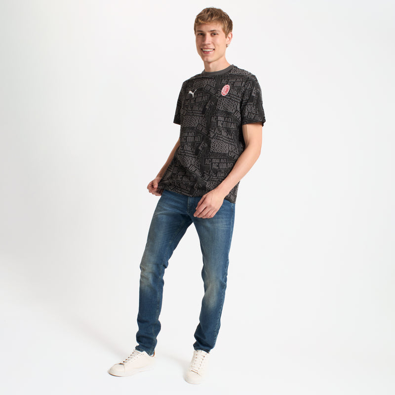 T-SHIRT NERA CON GRAFICA MILAN CULTURE