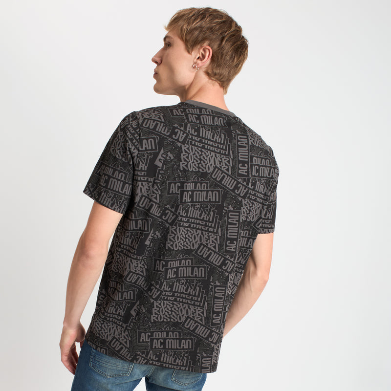 T-SHIRT NERA CON GRAFICA MILAN CULTURE