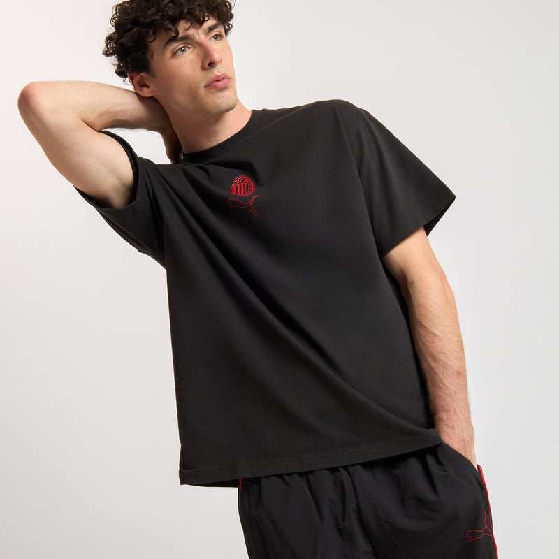 AC MILAN BLACK T-SHIRT FOOTBALL STATEMENT COLLECTION