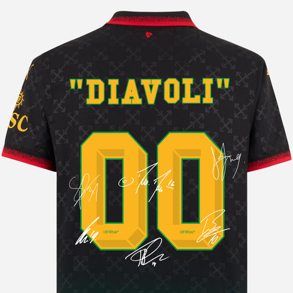 "DIAVOLI" 00  MAGLIA AUTHENTIC NERA PUMA X AC MILAN X OFF-WHITE™ 2024/25 FIRMATA