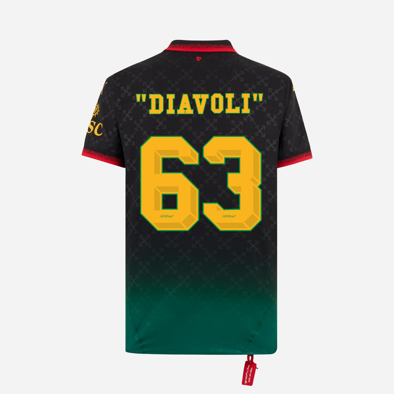 "DIAVOLI" 63  BLACK AUTHENTIC JERSEY PUMA X AC MILAN X OFF-WHITE™ 2024/25