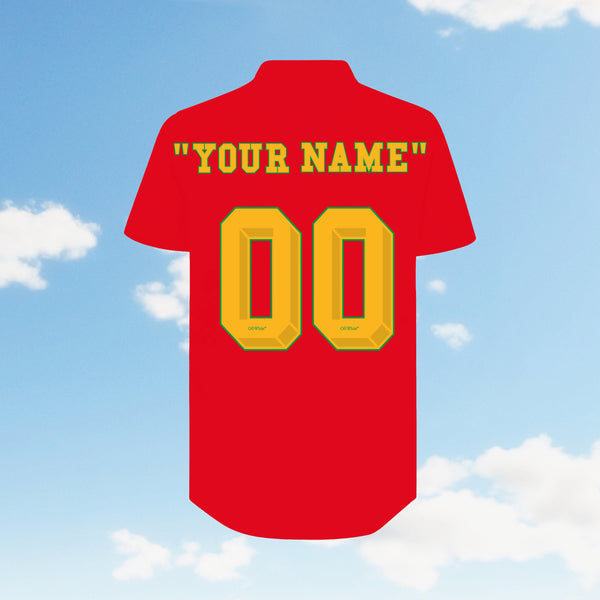 ''YOUR NAME'' 00 MAGLIA AUTHENTIC ROSSA  Puma x AC Milan x Off-White™ 2024/25