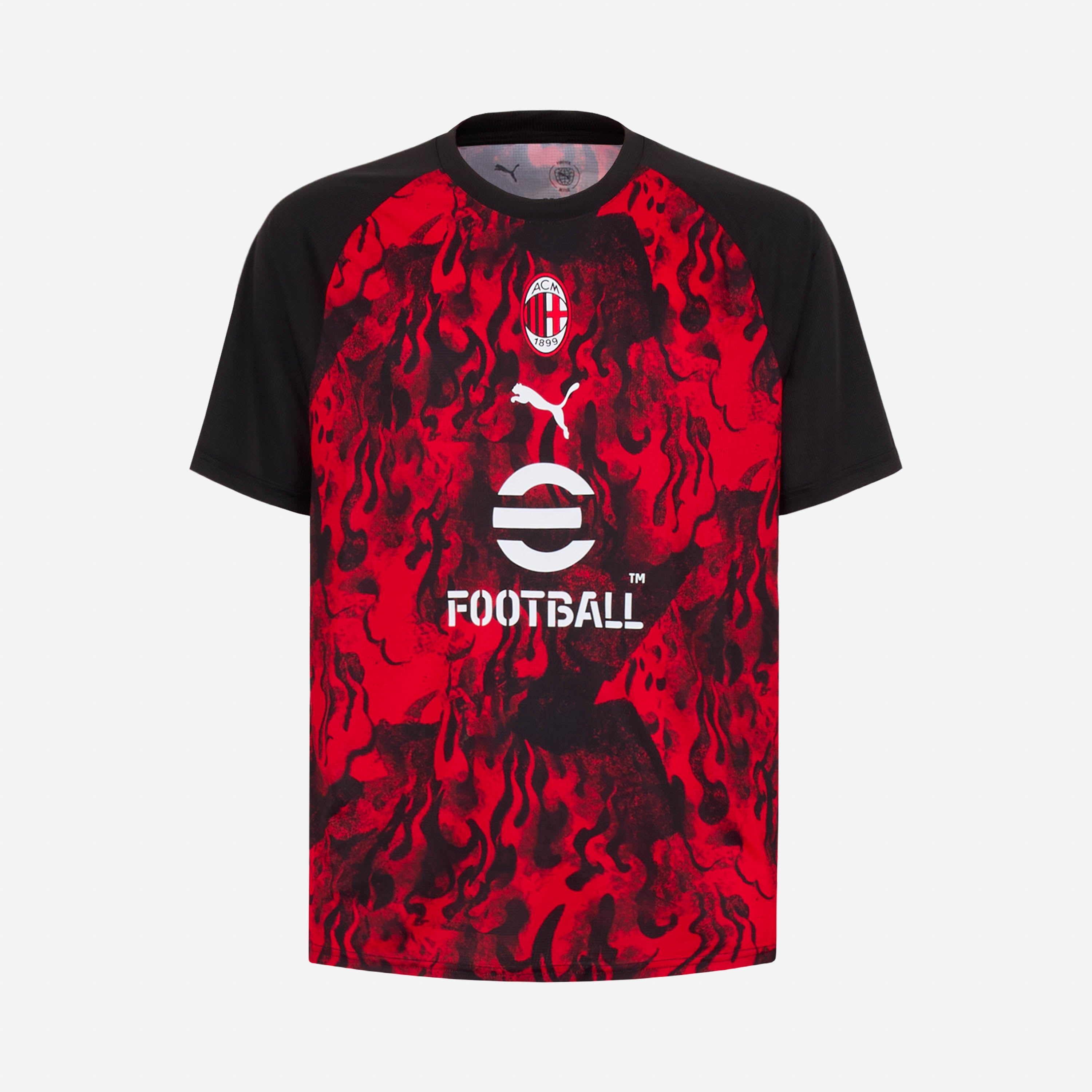 MILAN PREMATCH 2025/26 RED AND BLACK T-SHIRT