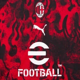 MILAN PREMATCH 2025/26 KIDS' RED AND BLACK T-SHIRT