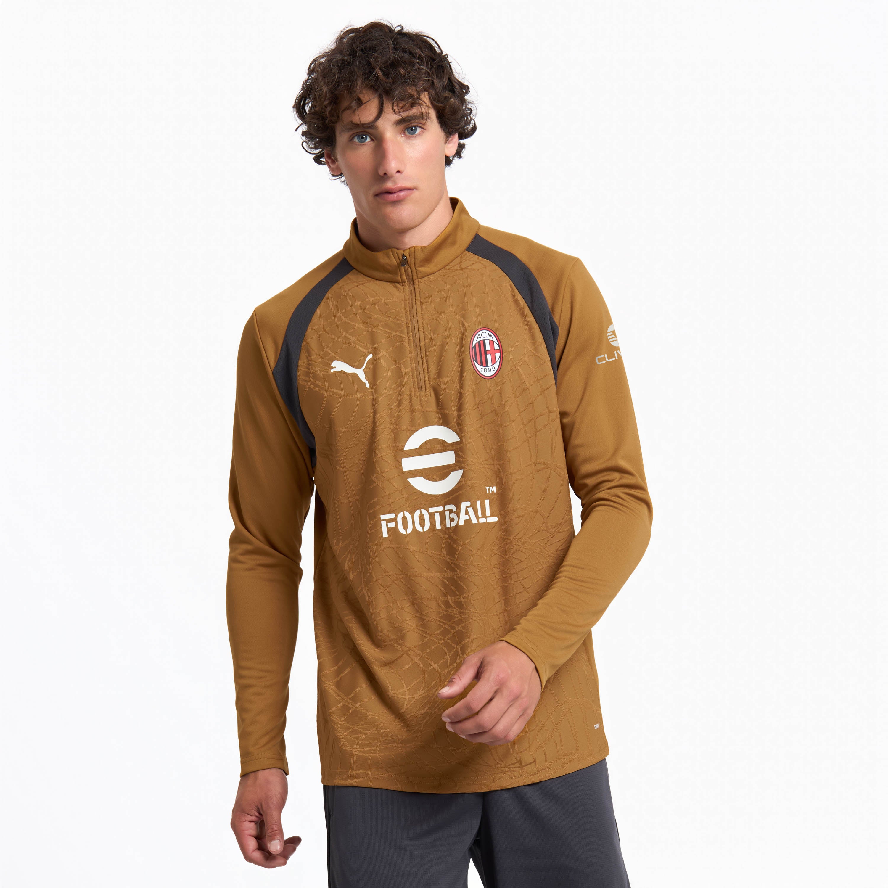 MILAN 1/4 ZIP LONG-SLEEVE TRAINING 2026/27 GOLD JERSEY