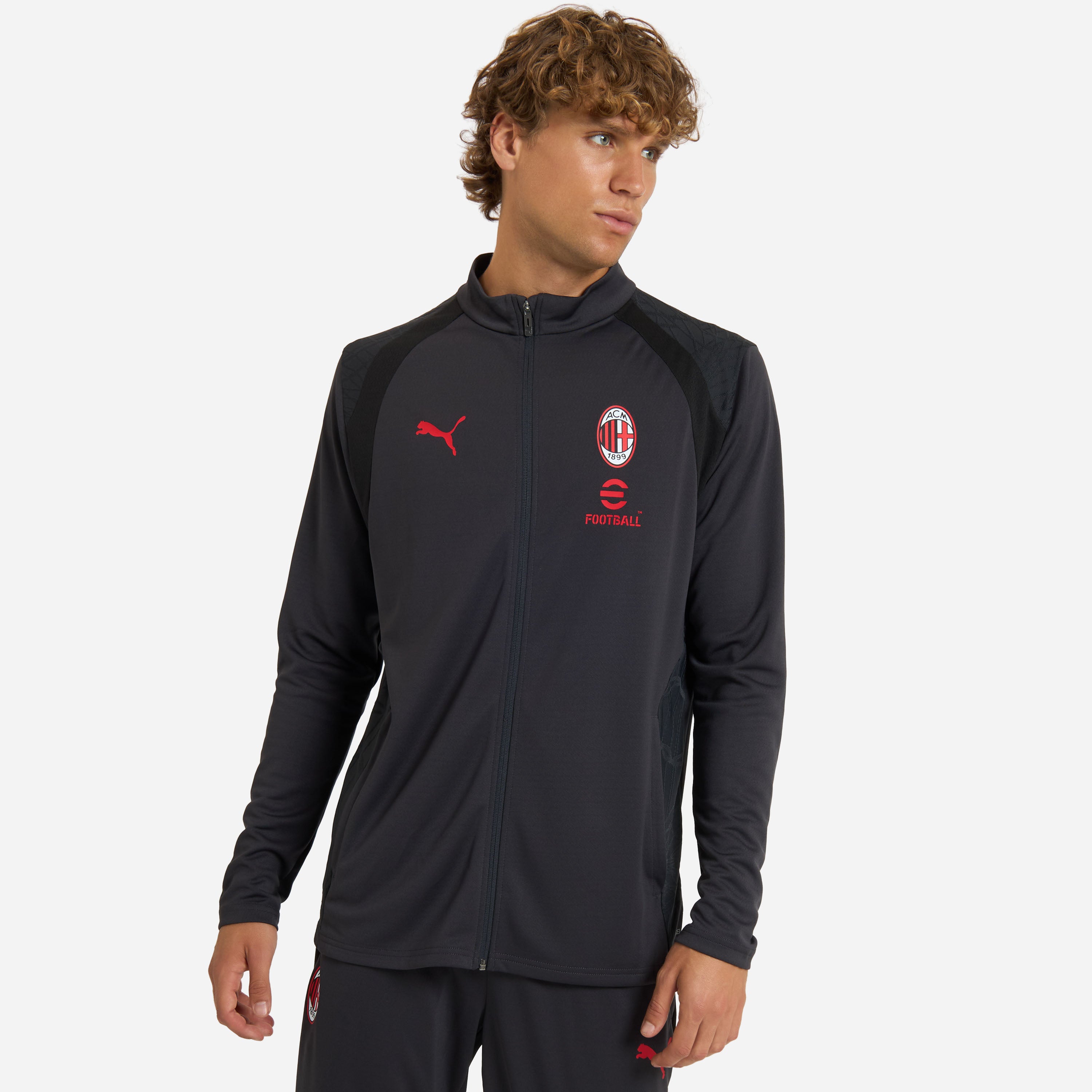 MILAN TRAINING 2026/27 DARK GREY JACKET WITH ZIPPER AND POCKETS