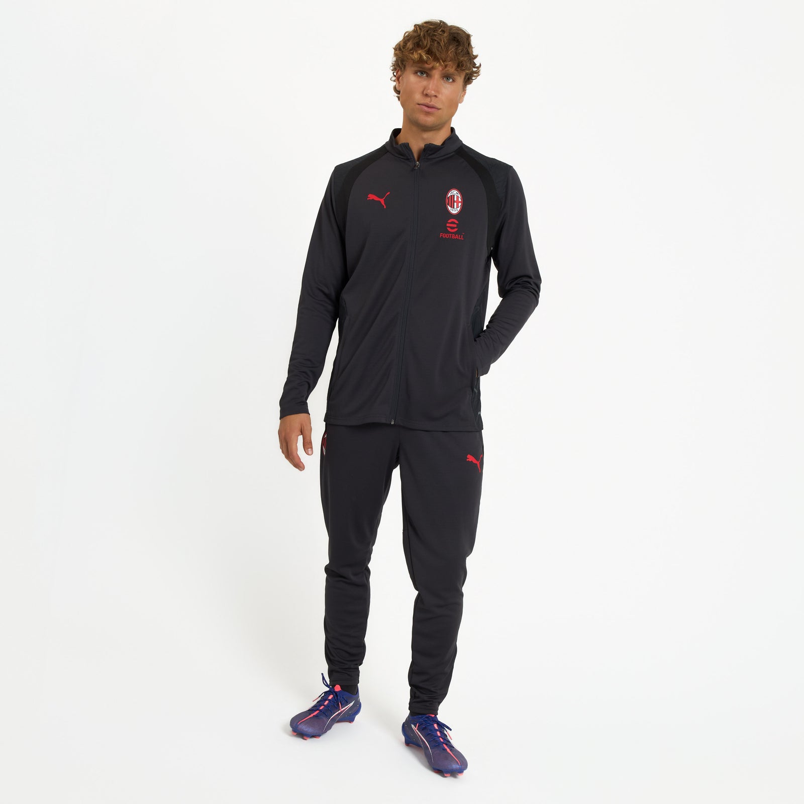 MILAN TRAINING 2026/27 DARK GREY JACKET WITH ZIPPER AND POCKETS
