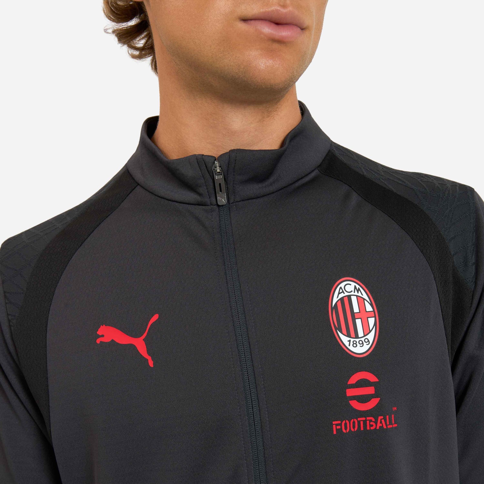 MILAN TRAINING 2026/27 DARK GREY JACKET WITH ZIPPER AND POCKETS
