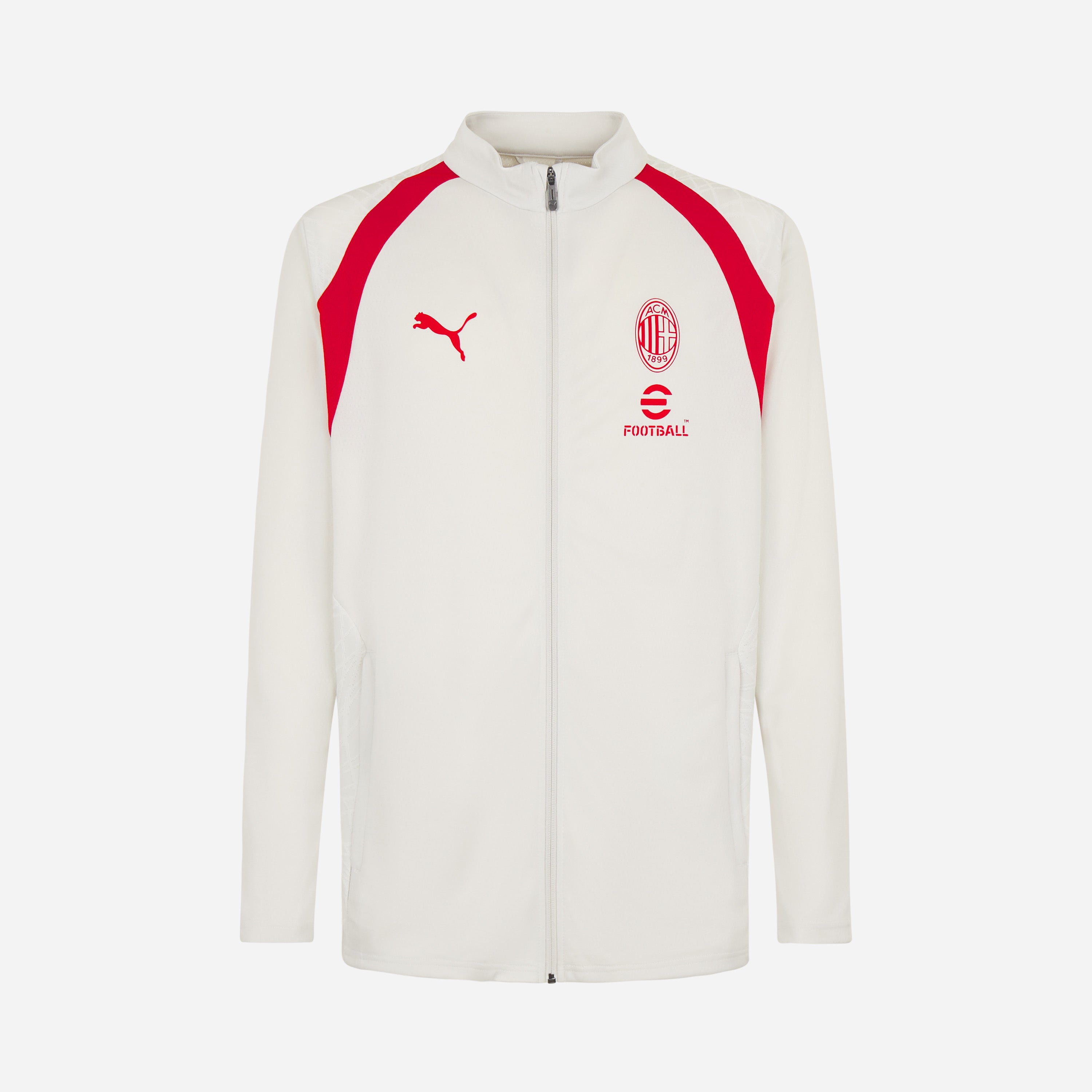 GIACCA BIANCA MILAN TRAINING 2026/27 CON ZIP E TASCHE