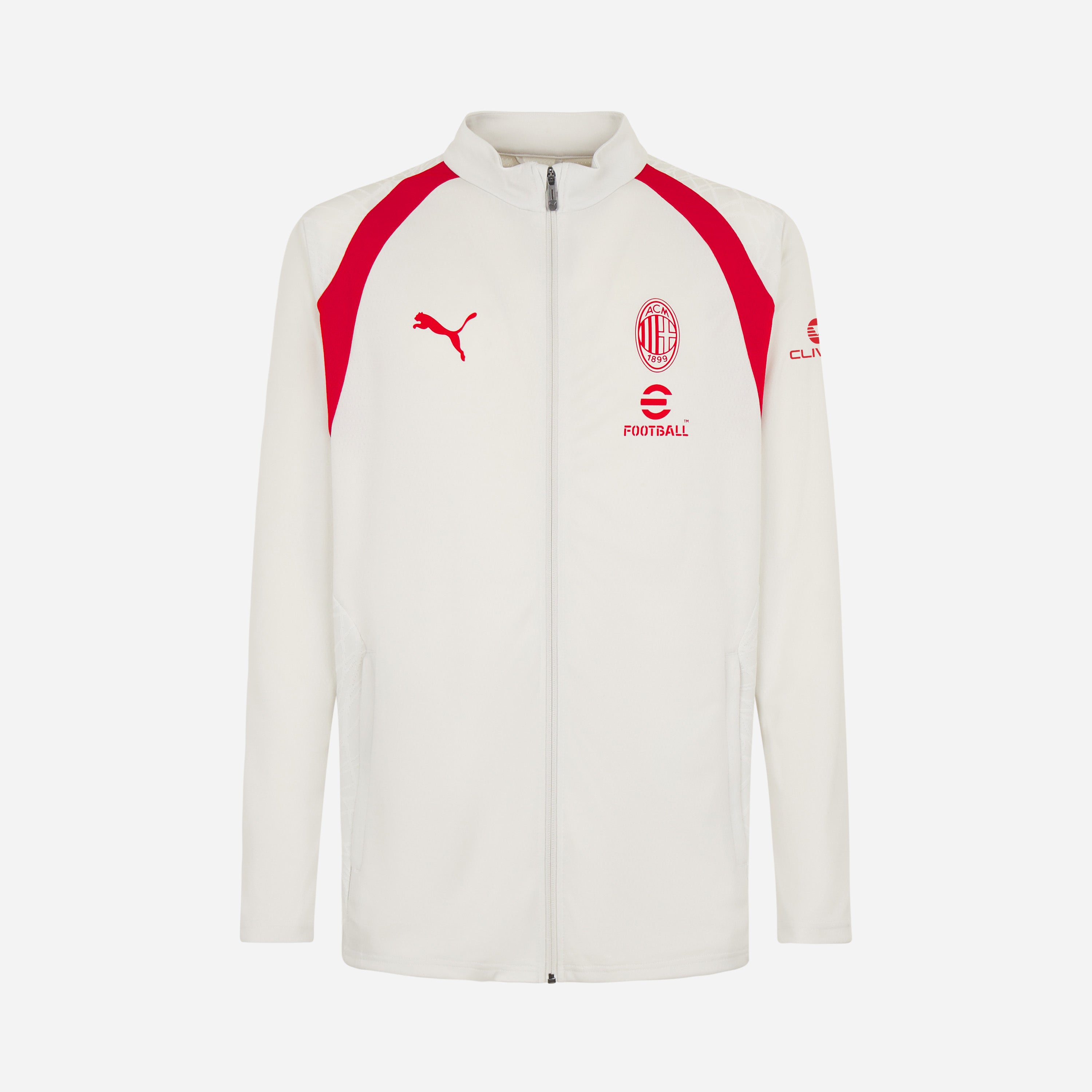 GIACCA BIANCA MILAN TRAINING 2026/27 CON ZIP E TASCHE