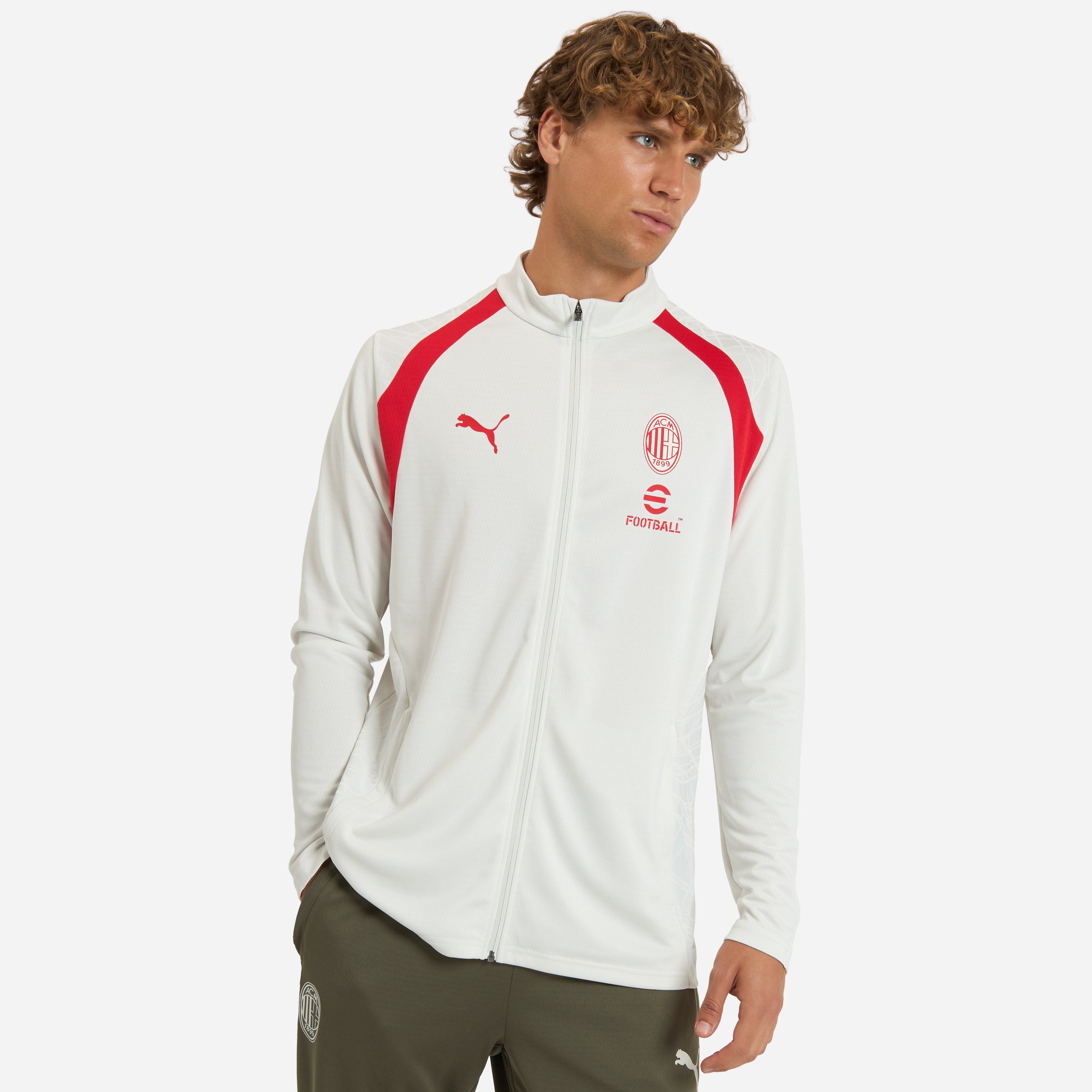 MILAN TRAINING 2026/27 WHITE JACKET WITH ZIPPER AND POCKETS