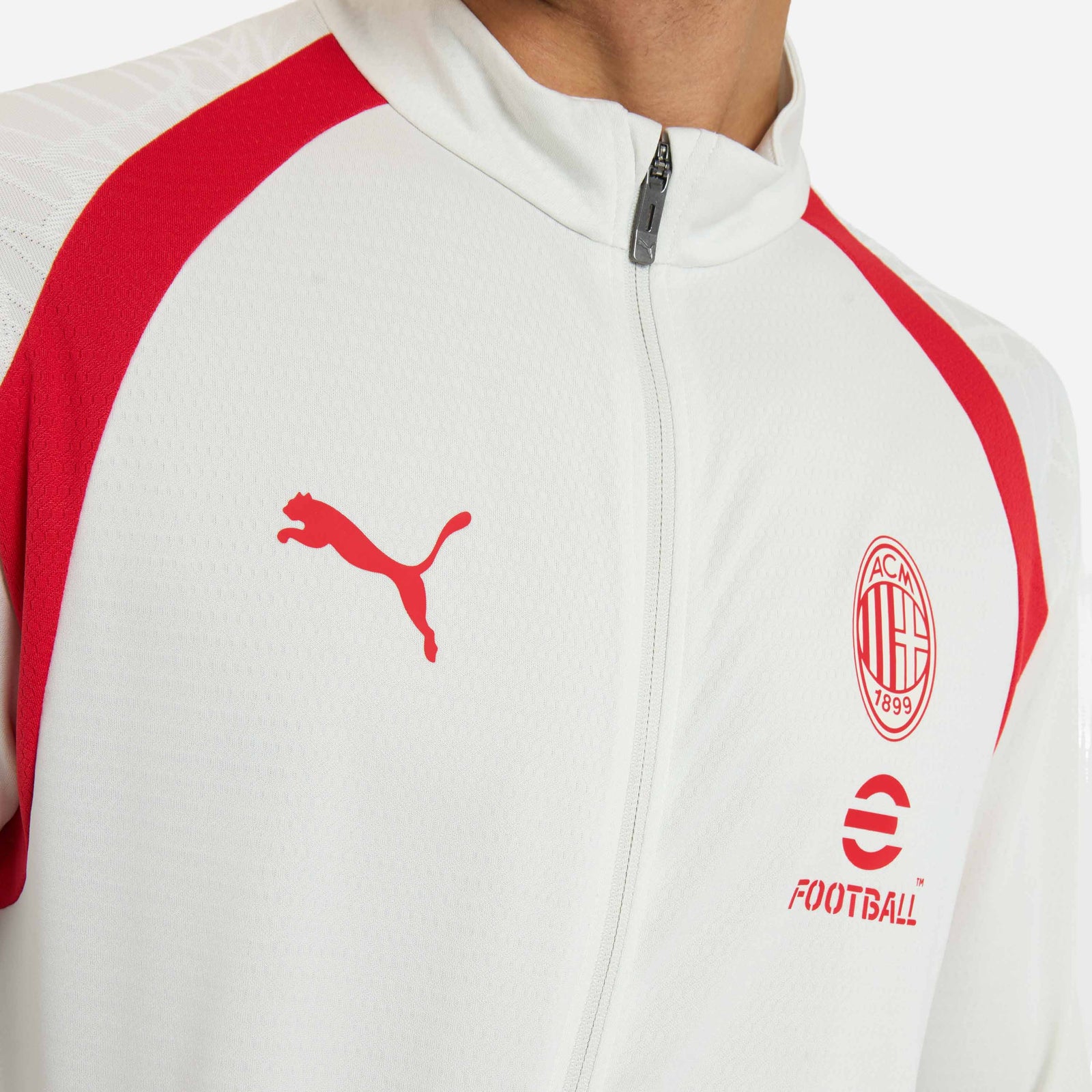 MILAN TRAINING 2026/27 WHITE JACKET WITH ZIPPER AND POCKETS | AC