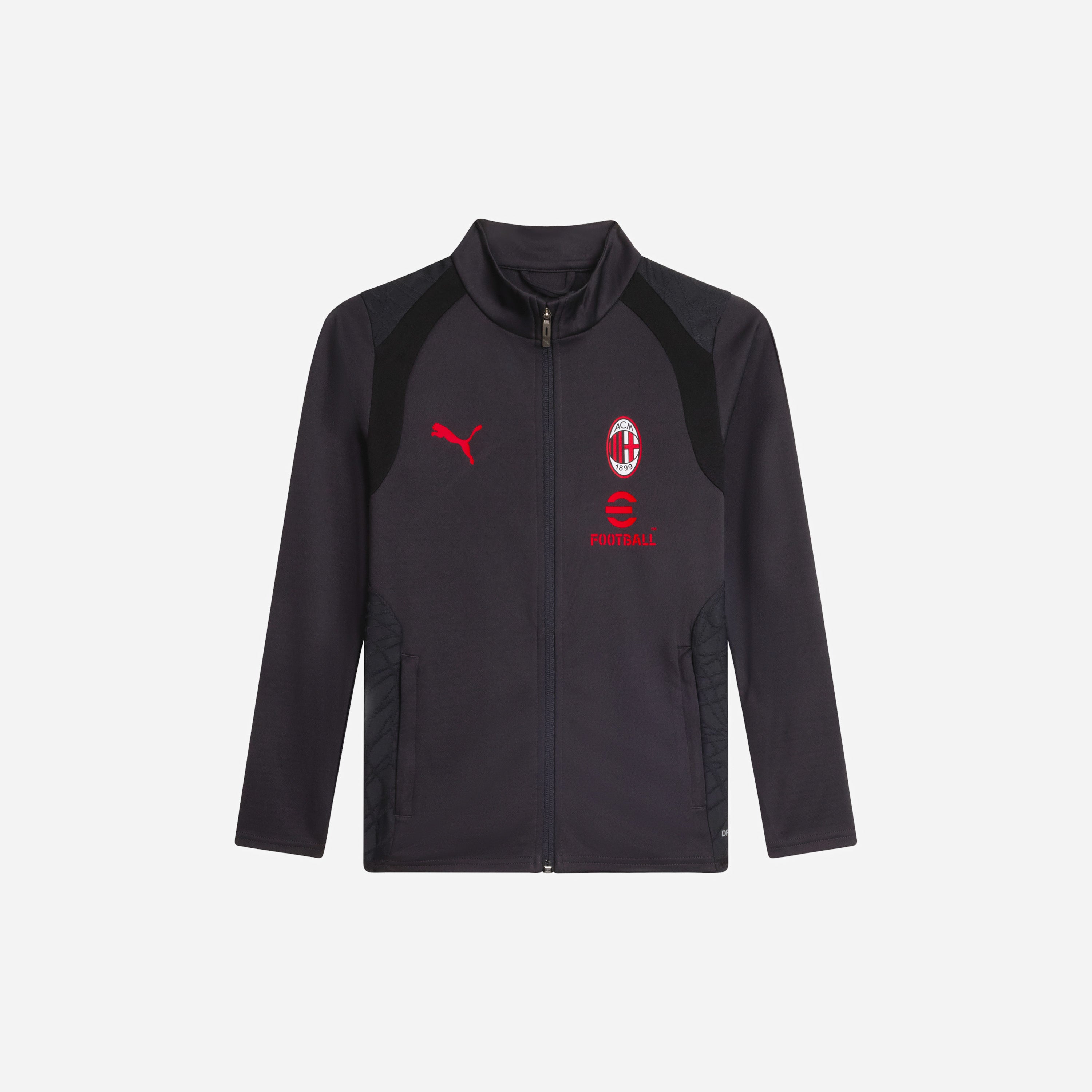 MILAN TRAINING 2026/27 KIDS' DARK GREY JACKET WITH ZIPPER AND POCKETS
