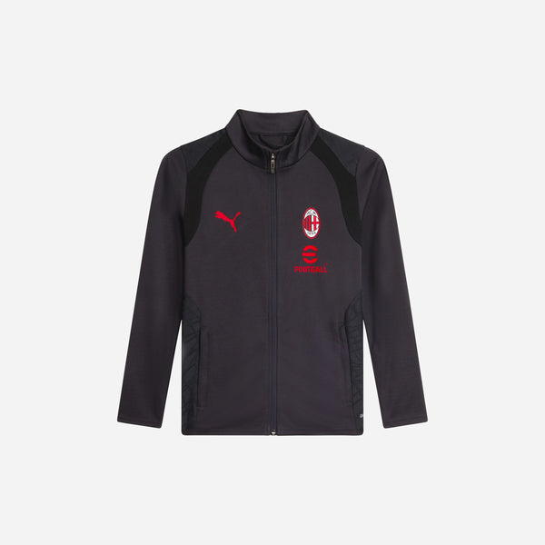 MILAN TRAINING 2026/27 KIDS' DARK GREY JACKET WITH ZIPPER AND