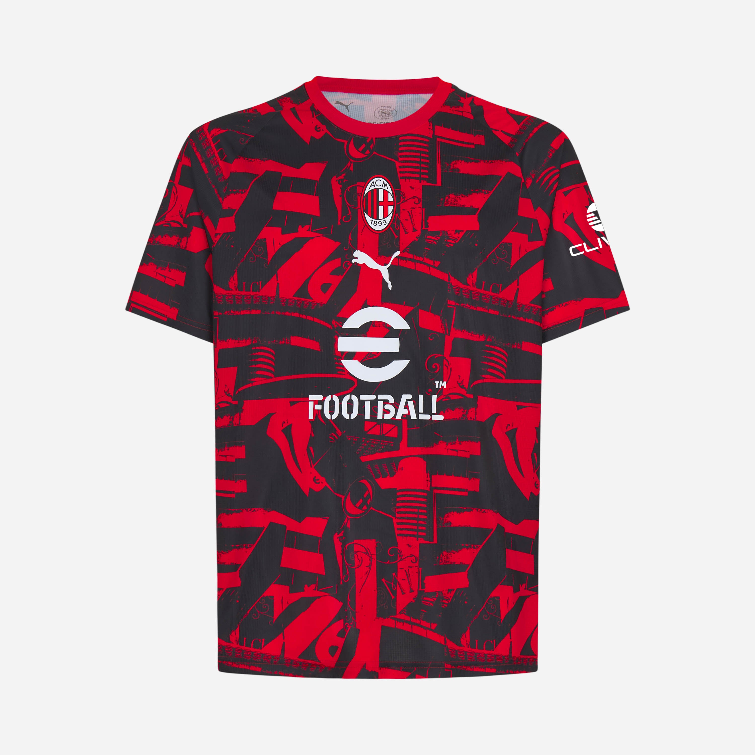 MILAN PREMATCH 2026/27 RED AND BLACK T-SHIRT