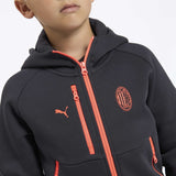 MILAN PUMATECH 2026/27 KIDS DARK GREY JACKET WITH ZIPPER AND HOOD