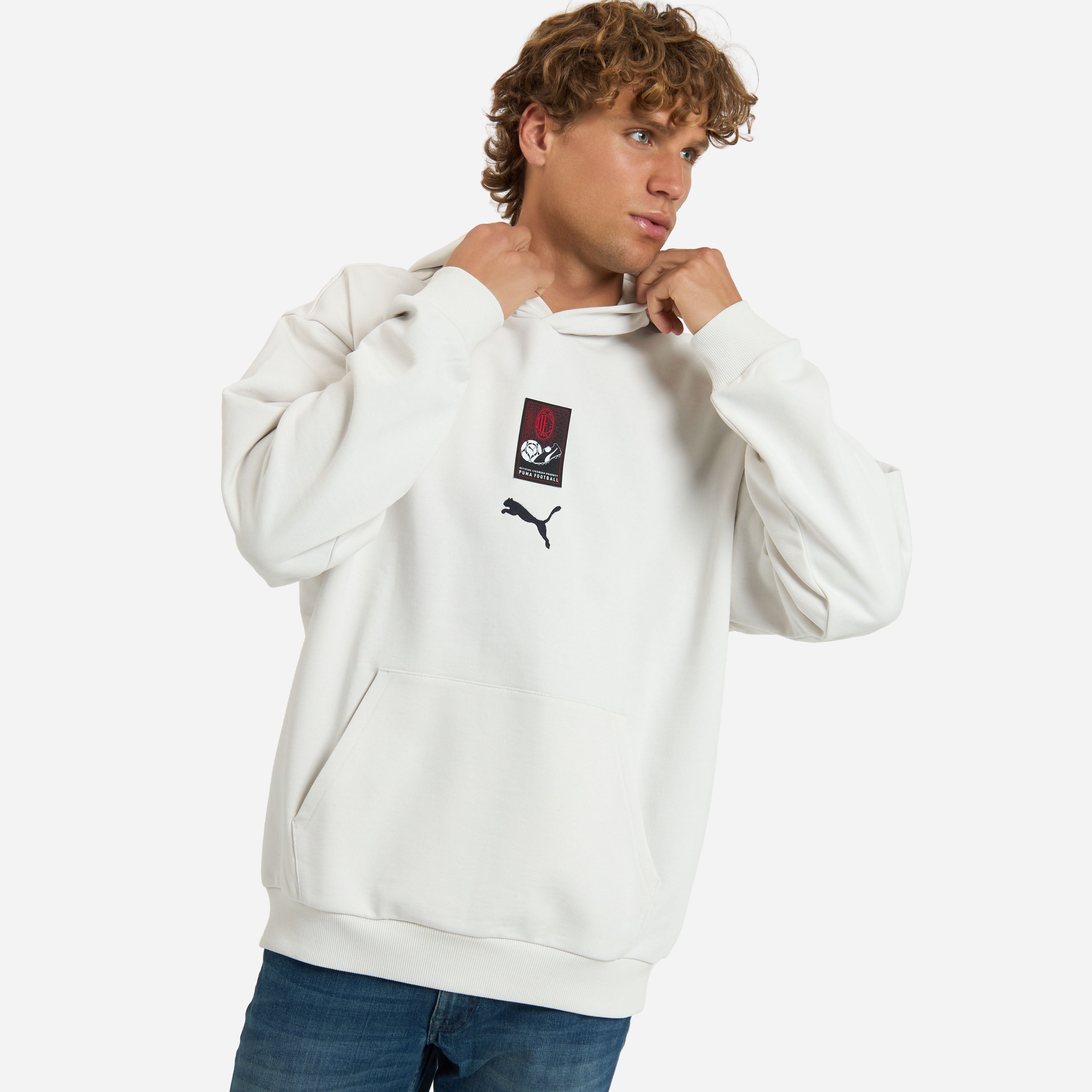 FELPA BIANCA CON CAPPUCCIO MILAN CULTURE