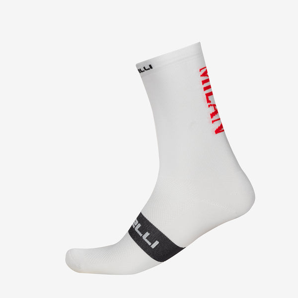 CASTELLI X AC MILAN WHITE CYCLING SOCKS
