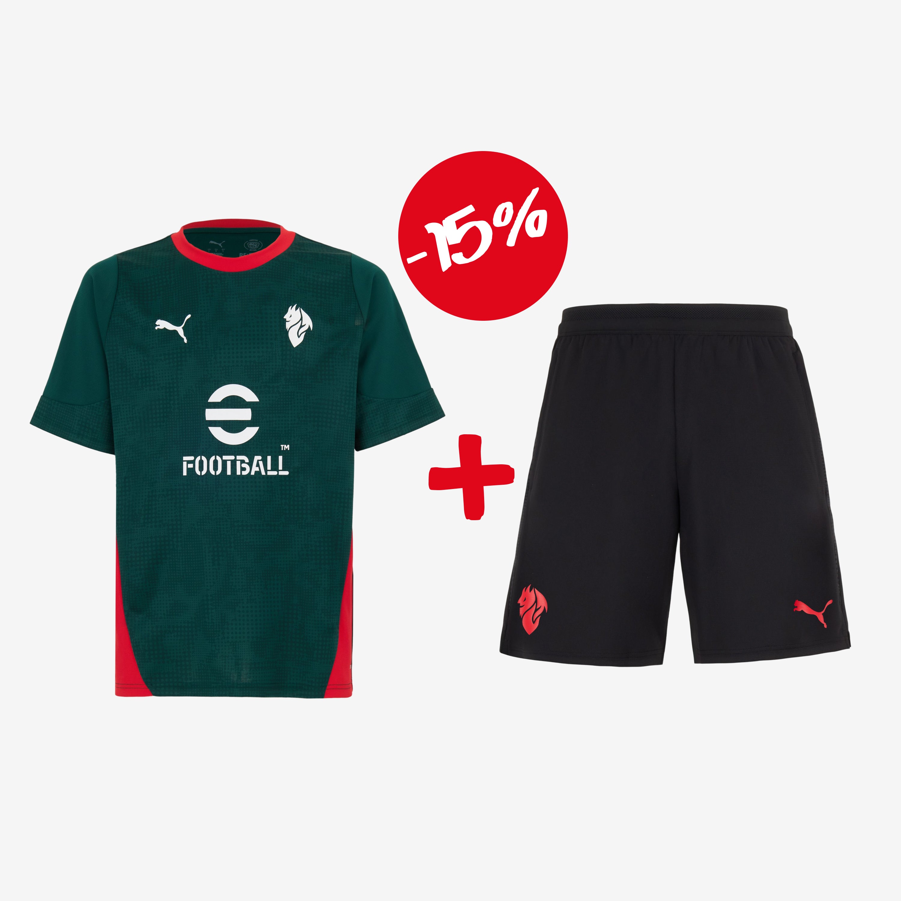 BUNDLE MAGLIA VERDE + PANTALONCINI NERI TRAINING 2025/26