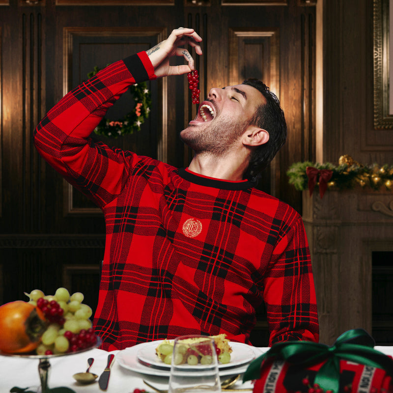 AC MILAN TARTAN CHRISTMAS JUMPER