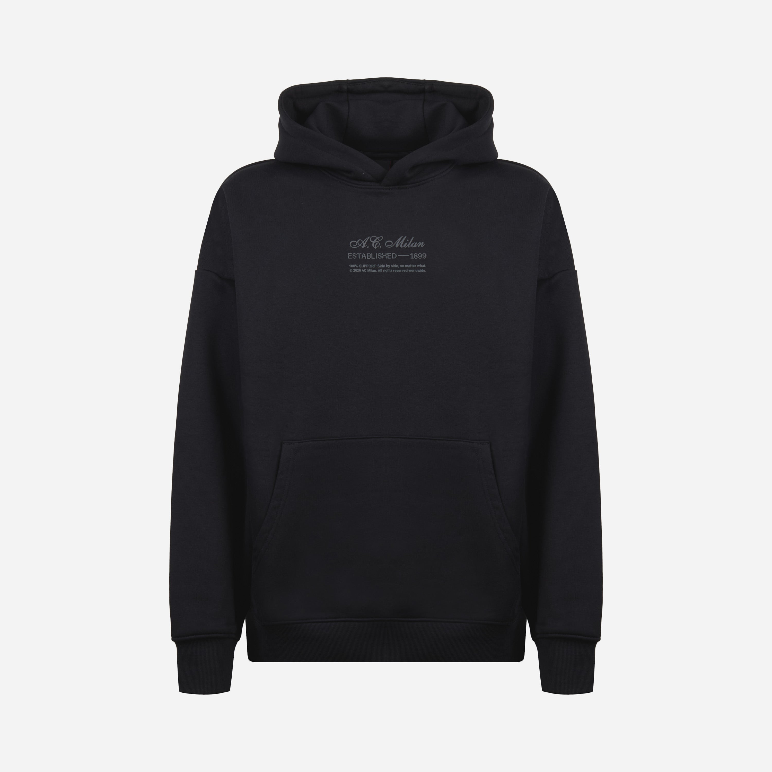 AC MILAN CASCIAVIT BLACK AND GREY HOODIE