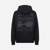AC MILAN CASCIAVIT BLACK AND GREY HOODIE
