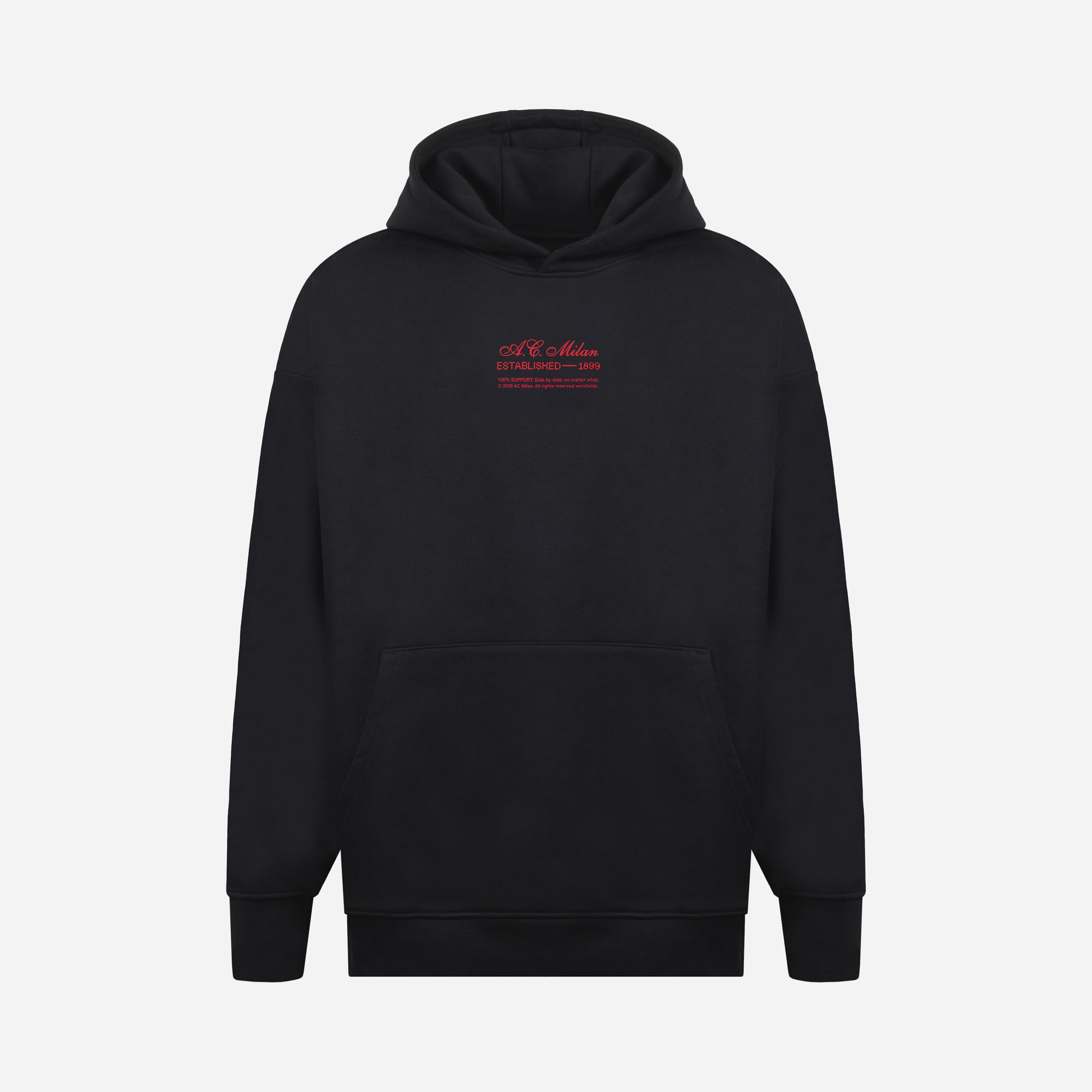 AC MILAN CASCIAVIT BLACK AND RED HOODIE