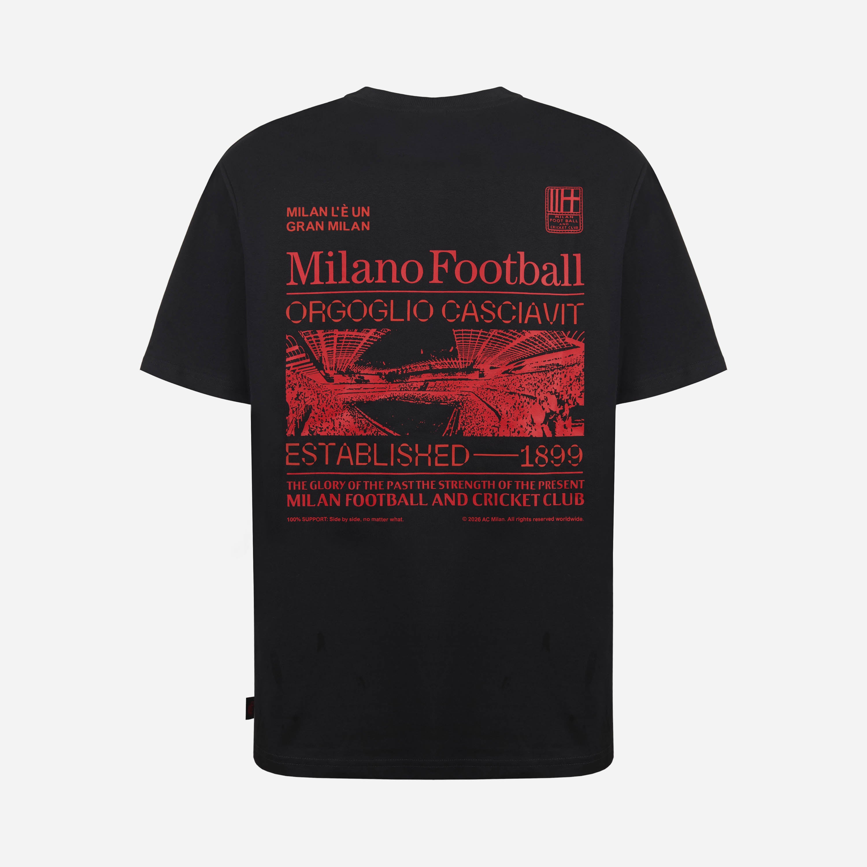 AC MILAN CASCIAVIT BLACK AND RED T-SHIRT
