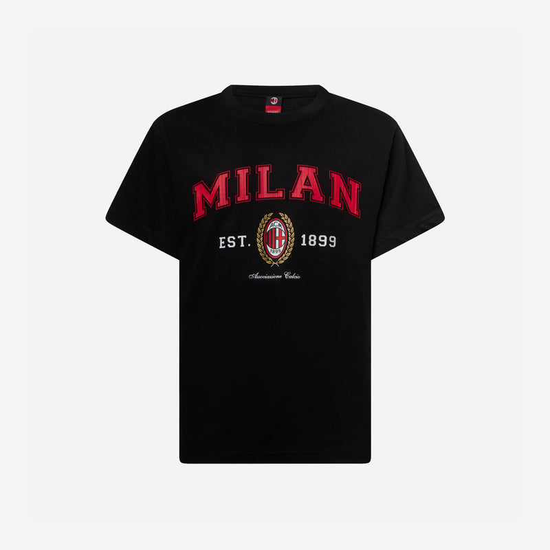 T-SHIRT NERA BAMBINO MILAN COLLEGE COLLECTION