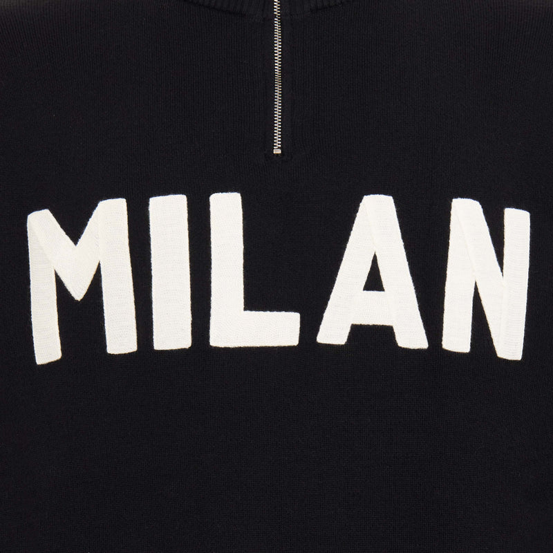 AC MILAN 60S HALF-ZIP SWEATER